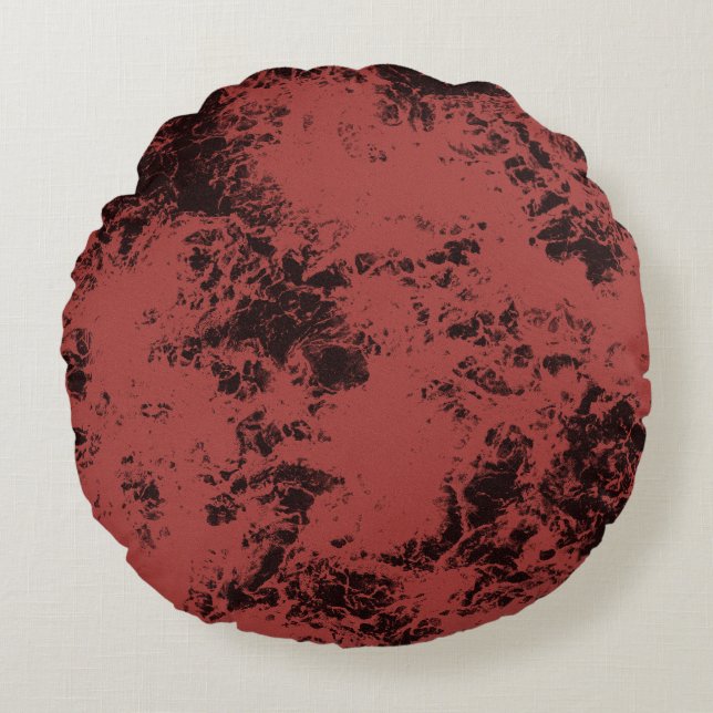 Terracotta red marble texture  round pillow (Front)