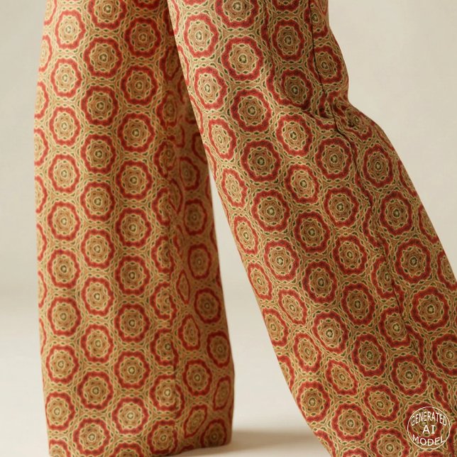 Terracotta Red Mustard Yellow Boho Geometric  Fabric (Creator Uploaded)