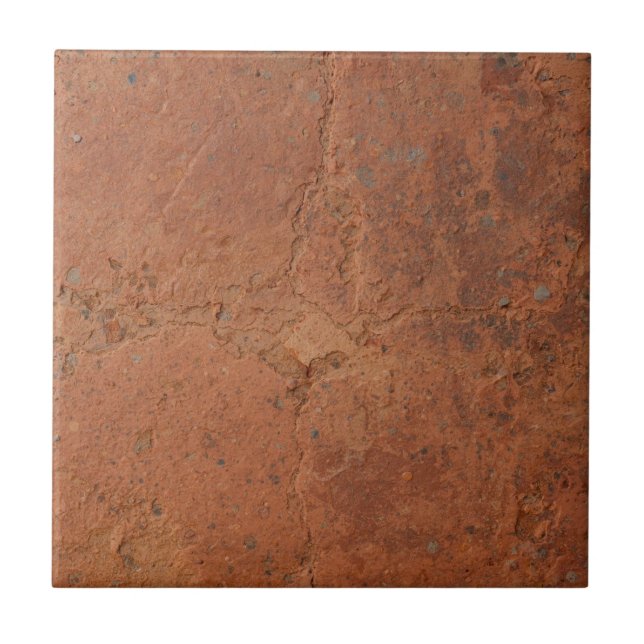 Terracotta red simple rustic  ceramic tile (Front)