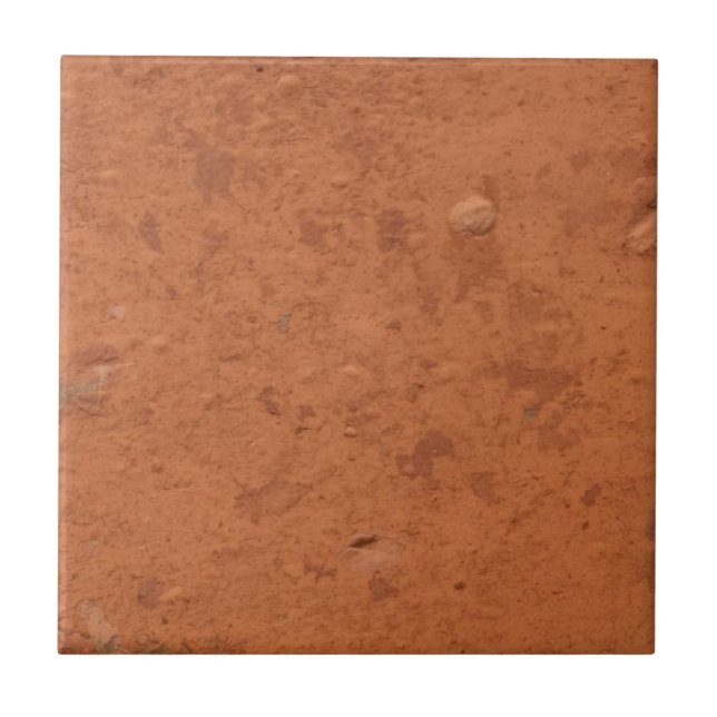 Terracotta red simple rustic  ceramic tile (Front)