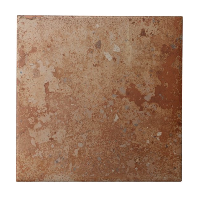 Terracotta red simple rustic  ceramic tile (Front)