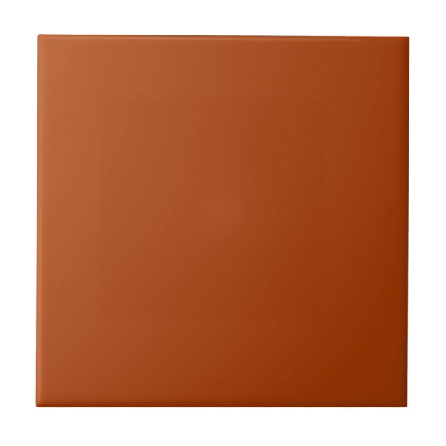 Terracotta Red Solid Color | #ac3d06 Ceramic Tile (Front)