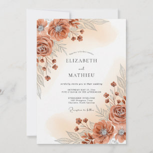 Terracotta Refined Bohemian Wedding Invitation