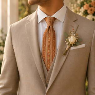 Terracotta Regency Diamond Neck Tie