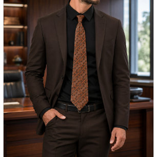 Terracotta Regent   Luxury Brown & Terracotta  Neck Tie