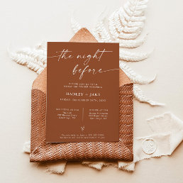 Terracotta Rehearsal Dinner Invite Night Before