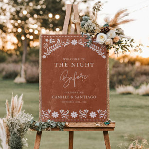 Terracotta Rehearsal Dinner Welcome Sign