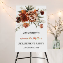 Terracotta Retirement Party Welcome Sign Printable