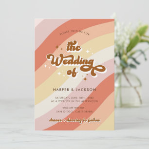 Terracotta Retro 70s Wedding Invitation