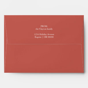 Terracotta Retro Boho Minimalist Christmas Mailing Envelope