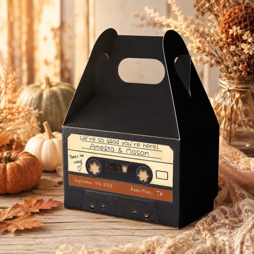 Terracotta Retro Cassette Tape Wedding Favor Boxes