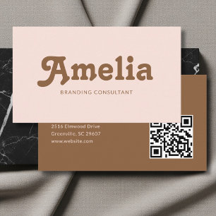 Terracotta Retro Decorative Minimalist Business Card