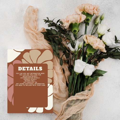 Terracotta Retro Groovy Boho Chic Details Card