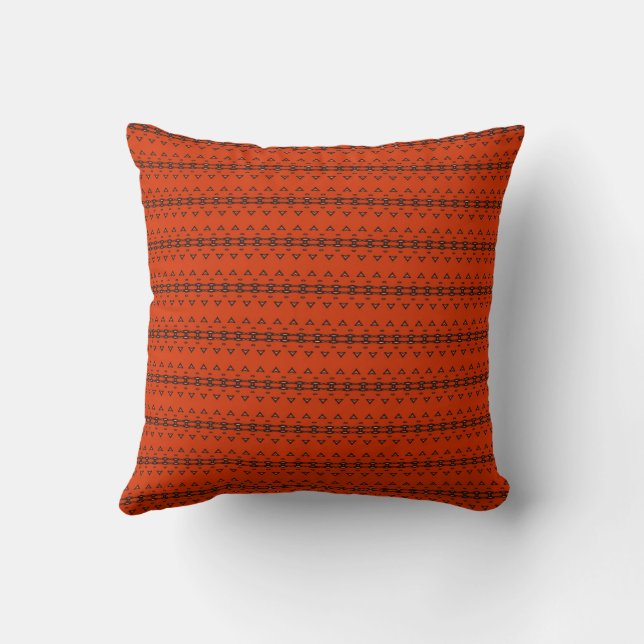 Terracotta Rhythm Throw Pillow (Back)