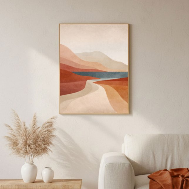 Terracotta River Abstract Wall Art for Living Room (Creator Uploaded)