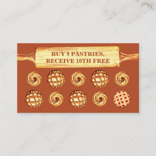 Terracotta Rolling Pin Bakery Cakes Cookies Business Card