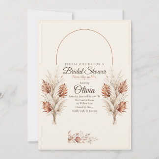 Terracotta Romance Bridal Shower Invitation