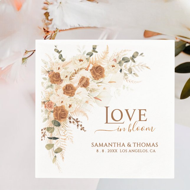 Terracotta Rose & Calla Lily Wedding Napkins (Creator Uploaded)