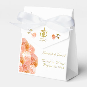 Terracotta Rose Catholic Wedding Favor Boxes