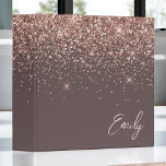 Terracotta Rose Gold Blush Pink Glitter Monogram 3 Ring Binder<br><div class="desc">Terracotta and Rose Gold - Blush Pink Sparkle Glitter Script Monogram Name Binder. This makes the perfect sweet 16 birthday,  wedding,  bridal shower,  anniversary,  baby shower or bachelorette party gift for someone that loves glam luxury and chic styles.</div>