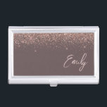 Terracotta Rose Gold Blush Pink Glitter Monogram Business Card Case<br><div class="desc">Terracotta and Rose Gold - Blush Pink Sparkle Glitter Script Monogram Name Business Card Holder. This makes the perfect sweet 16 birthday,  wedding,  bridal shower,  anniversary,  baby shower or bachelorette party gift for someone that loves glam luxury and chic styles.</div>