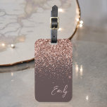 Terracotta Rose Gold Blush Pink Glitter Monogram Luggage Tag<br><div class="desc">Terracotta and Rose Gold - Blush Pink Sparkle Glitter Monogram Name Luggage Bag Tag. This makes the perfect sweet 16 birthday,  wedding,  bridal shower,  baby shower or bachelorette party gift for someone traveling in style.</div>