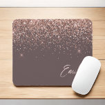 Terracotta Rose Gold - Blush Pink Glitter Monogram Mouse Pad<br><div class="desc">Terracotta and Rose Gold - Blush Pink Sparkle Glitter Brushed Metal Monogram Name and Initial Mousepad (mouse pad). This makes the perfect sweet 16 birthday,  wedding,  bridal shower,  anniversary,  baby shower or bachelorette party gift for someone that loves glam luxury and chic styles.</div>