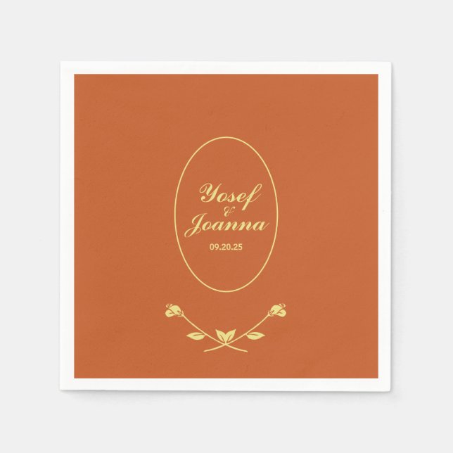 Terracotta Rose Napkins (Front)