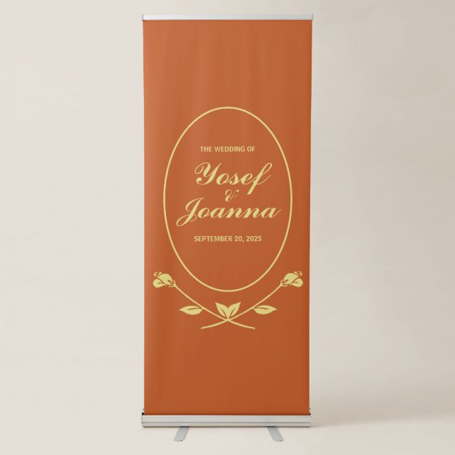 Terracotta Rose Wedding Banner (Front)