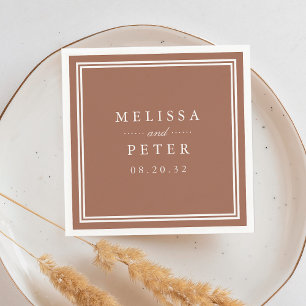 Terracotta Rust Classic Personalized Wedding Napkins
