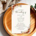 Terracotta Rust Fall Floral Wedding Program<br><div class="desc">Set the tone with elegance using this rustic Program card, designed in warm terracotta tones and rich fall florals. Perfect for boho, outdoor, or rustic weddings, this card adds a modern yet cozy charm to your ceremony. Whether you're celebrating under the stars or in a charming indoor venue, this program...</div>