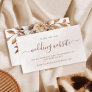 Terracotta Rust Floral Boho Fall Wedding Website Enclosure Card