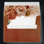 Terracotta Rust Flowers and Pampas Grass Envelope<br><div class="desc">Terracotta orange rust and burgundy red flowers watercolor pampas grass envelopes</div>