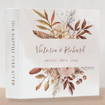 Terracotta Rust Flowers Boho Fall Foliage Wedding<br><div class="desc">Modern bohemian style wedding album featuring watercolor flowers and fall leaves in earthy tones like rust brown,  burnt orange and terracotta. Perfect choice for autumn weddings.</div>