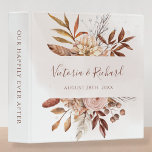 Terracotta Rust Flowers Boho Fall Foliage Wedding 3 Ring Binder<br><div class="desc">Modern bohemian style wedding album featuring watercolor flowers and fall leaves in earthy tones like rust brown,  burnt orange and terracotta. Perfect choice for autumn weddings.</div>