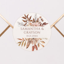 Terracotta Rust Flowers Boho Fall Foliage Wedding