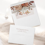 Terracotta Rust Flowers Boho Fall Foliage Wedding Envelope<br><div class="desc">Modern bohemian style wedding envelopes featuring watercolor flowers and fall leaves in earthy tones like rust brown,  burnt orange and terracotta. Perfect choice for autumn weddings.</div>