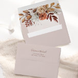 Terracotta Rust Flowers Boho Fall Foliage Wedding Envelope<br><div class="desc">Modern bohemian style wedding envelopes featuring watercolor flowers and fall leaves in earthy tones like rust brown,  burnt orange and terracotta. Perfect choice for autumn weddings.</div>