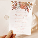 Terracotta Rust Flowers Boho Fall Foliage Wedding Foil Invitation<br><div class="desc">Modern bohemian style wedding invitations featuring watercolor flowers and fall leaves in earthy tones like rust brown,  burnt orange and terracotta. Perfect choice for autumn weddings.</div>