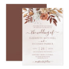 Terracotta Rust Flowers Boho Fall Foliage Wedding