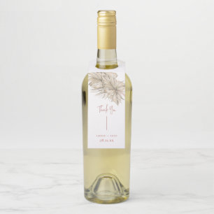 Terracotta Rust Modern Arch Palm Leaf Wedding Invi Bottle Hanger Tag