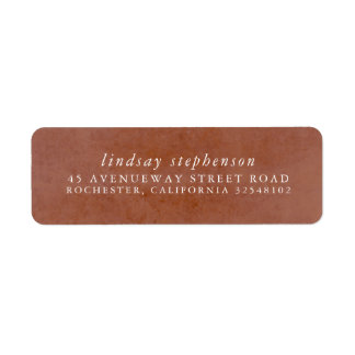 Terracotta Rust Orange Texture Boho Summer  Label