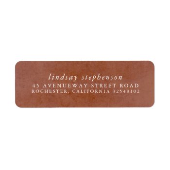 Terracotta Rust Orange Texture Boho Summer  Label by lovelywow at Zazzle