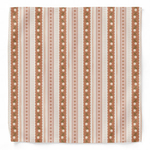 Terracotta Rust Scallop Floral Boho Bandana