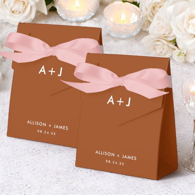 Terracotta Rust Wedding Guests Favor Boxes (Creator Uploaded)