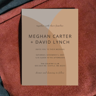 Terracotta Rustic Boho Arch Modern Wedding Invitation