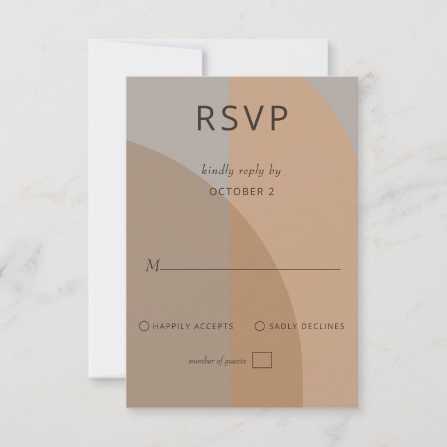 Terracotta Rustic Boho Arch Modern Wedding RSVP Card (Front)