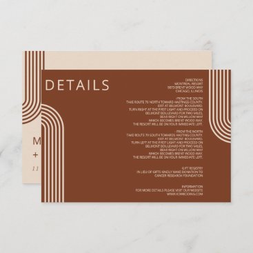 Terracotta Rustic Boho Arched Modern Wedding Enclosure Card