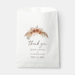Terracotta Rustic Fall Floral Wedding Thank you  Favor Bag