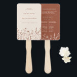 Terracotta Rustic Fall Wildflower Wedding Program Hand Fan<br><div class="desc">Guide your guests through your big day with this rustic terracotta floral wedding program. Featuring delicate fall wildflowers and a clean,  elegant layout. Perfect for an outdoor autumn ceremony or a barn wedding celebration.</div>